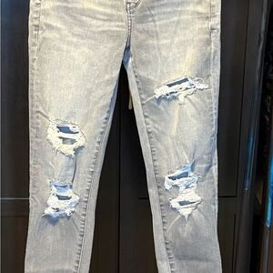 American Eagle Outfitters Ripped Gray Skinny Jeans